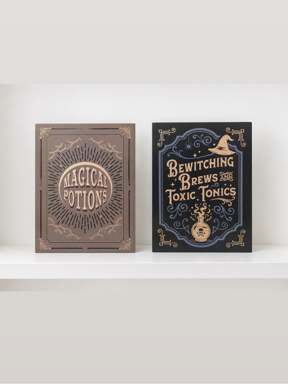 Target Bullseye Halloween Magical Potions Wood Storage Books Set of 2